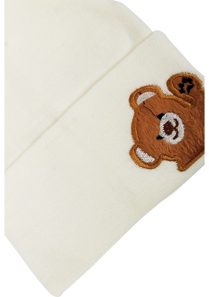 Akrilik Ayıcık Figürlü Çocuk Bere Beyaz fiyatları