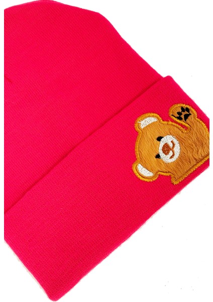 Akrilik Ayıcık Figürlü Çocuk Bere Kırmızı fiyatları