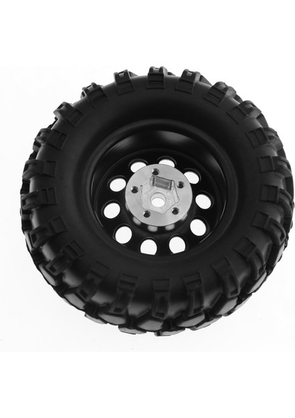 4 Adet 93MM Metal 1.9 Inç Beadlock Jant Lastik Lastik Seti 1/10 Rc Paletli Araba Traxxas, 10 Delik 12MM Adaptör, Siyah (Yurt Dışından)