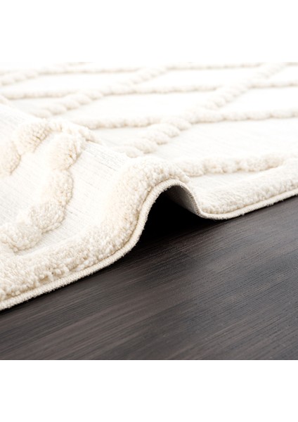 Madu Krem Saçaklı Dokuma Salon ve Oturma Odası Halısı 1150-RO66 200x290