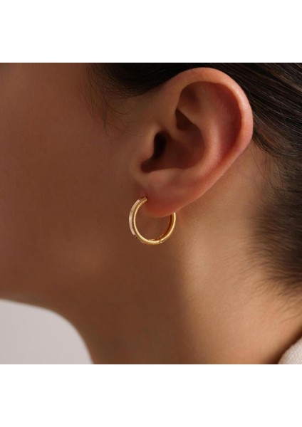 Ajda Küpe 14 Ayar Halka Form 1.9 cm modelleri