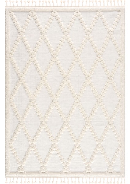 Madu Krem Saçaklı Dokuma Salon ve Oturma Odası Halısı 1150-RO66 120x180