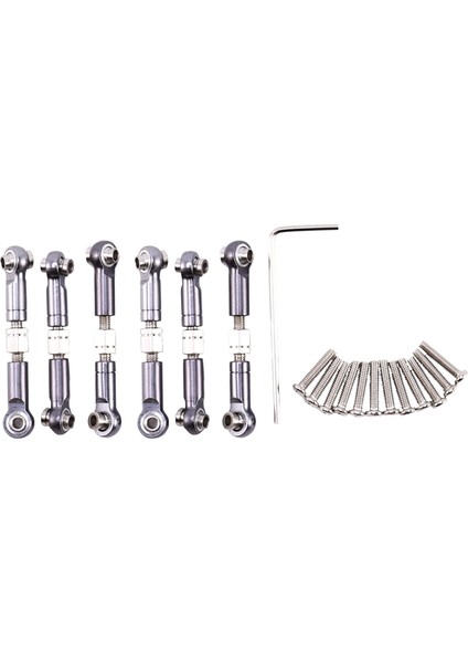 6 Adet Ayarlanabilir Metal Bağlantı Çekme Çubuğu Ön/arka Servo Bağlantı Wltoys A949 A959 A969 A979 K929 Rc Araba Yükseltme Yedek, Gri (Yurt Dışından)