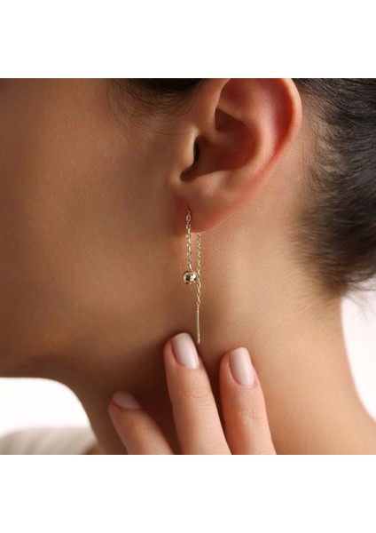 14 Ayar Altın Sallantılı Ball Küpe fiyatları