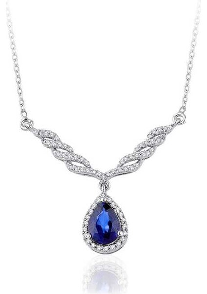 1.06 Karat Pırlanta Safir Kolye