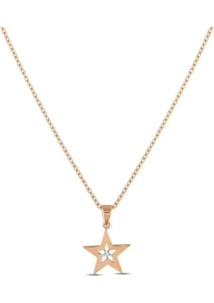0.01 Karat Pırlanta Yıldız Trend Kolye