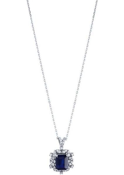 3.29 Karat Pırlanta Safir Kolye