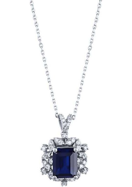 3.29 Karat Pırlanta Safir Kolye