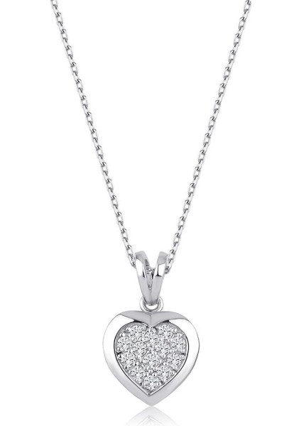 0.14 Karat Pırlanta Kalp Trend Kolye