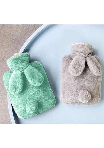 Yeşil Rengi Peluş Kılıfı Çıkarılabilir Sıcak Su Torbası Yumuşak Kılıfı Yıkanabilir 2 Lt (Sadece Kılıf)