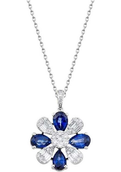 2.36 Karat Pırlanta Safir Kolye