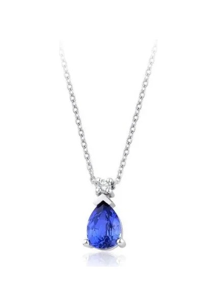 1.45 Karat Pırlanta Safir Kolye