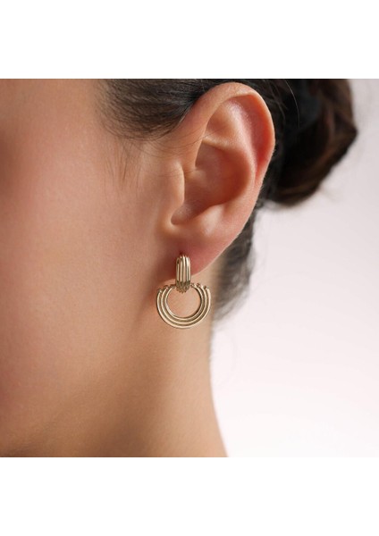 Özel Tasarım Gökkuşağı Gold Küpe modelleri