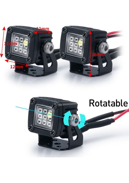 Modifiye Farlar Spot Araba Üst Işıklar Tampon Işıkları Eksenel SCX10 Jeep Traxxas Trx4 Trx6 1/10 Rc Paletli Araba, B (Yurt Dışından)