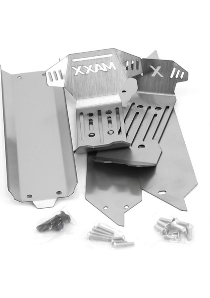 Paslanmaz Çelik Ön ve Arka Şasi Zırh Plakası Koruyucu Traxxas 1/10 Maxx Rc Araba Yükseltme Parçaları (Yurt Dışından)