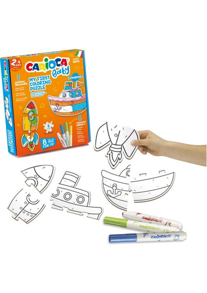 Carioca Boyanabilir Taşıtlar Bebek Puzzle