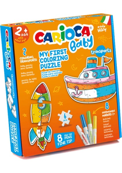Carioca Boyanabilir Taşıtlar Bebek Puzzle