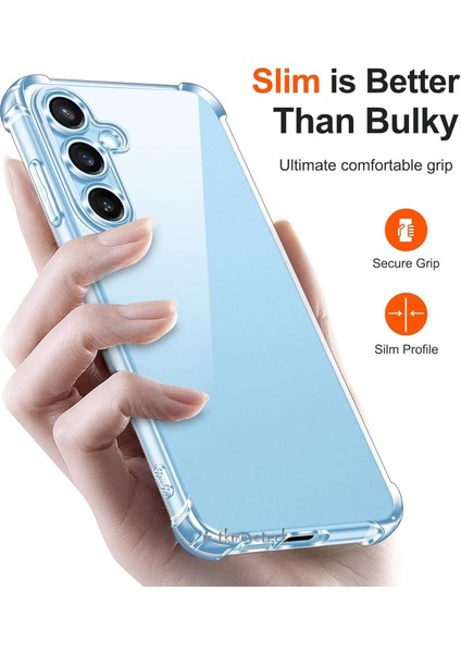 Samsung Galaxy S24 Fe Kılıf Köşe Korumalı Darbeye Dayanıklı Antişok Şeffaf Silikon + 9h Temperli Cam 2in1 Set fiyatları