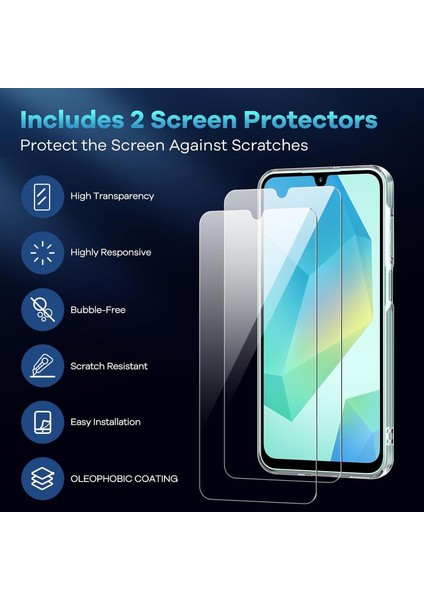 Samsung Galaxy S24 Fe Kılıf Köşe Korumalı Darbeye Dayanıklı Antişok Şeffaf Silikon + 9h Temperli Cam 2in1 Set modelleri