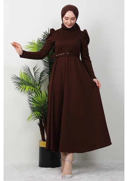 Berna Balon Kol Elbise Acı Kahve fiyatları