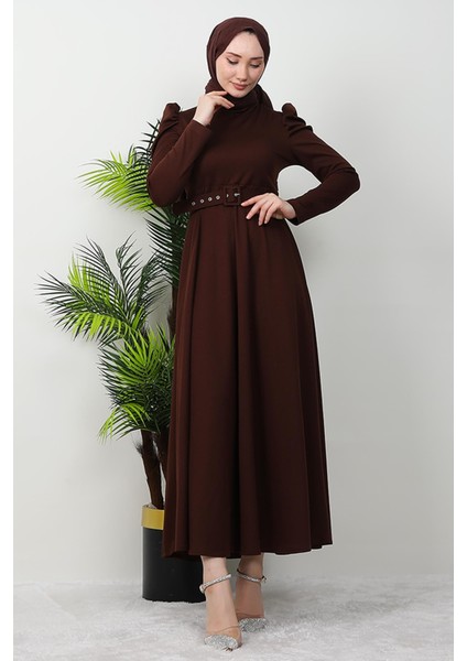 Berna Balon Kol Elbise Acı Kahve fırsatları