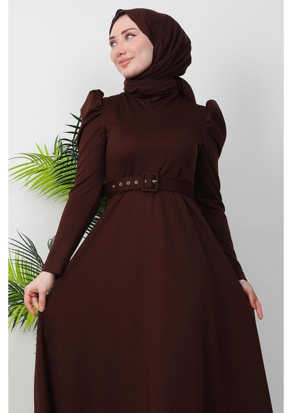 Berna Balon Kol Elbise Acı Kahve indirimleri