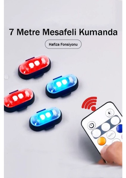 4'lü Uzaktan Kumandalı Çakar Led/şarjlı Mini LED Işık/drone Işığı/anti Çarpışma Uyarı Işığı