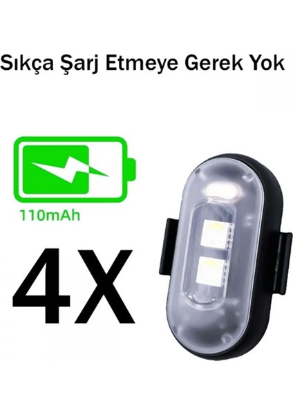 4'lü Uzaktan Kumandalı Çakar Led/şarjlı Mini LED Işık/drone Işığı/anti Çarpışma Uyarı Işığı