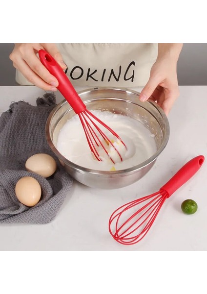 Kırmızı 26 cm El Yumurta Araçları Mikser Silikon Balon Çırpma Süt Krema Köpürtücü Mutfak Eşyaları Karıştırma Karıştırma (Yurt Dışından) fiyatları