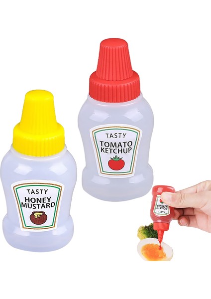 2 Adet Mini Sos Şişesi 25ML Salata Soyunma Kabı Ketçap Şişesi Taşınabilir Çeşni Kavanozları Çocuklar Yetişkinler Için Öğle Yemeği Akşam Yemeği Için (Yurt Dışından)