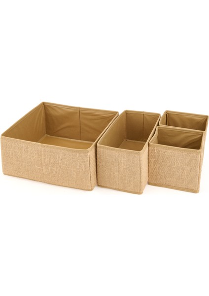 Çekmece Içi 4'lü Jüt Organizer - Bej