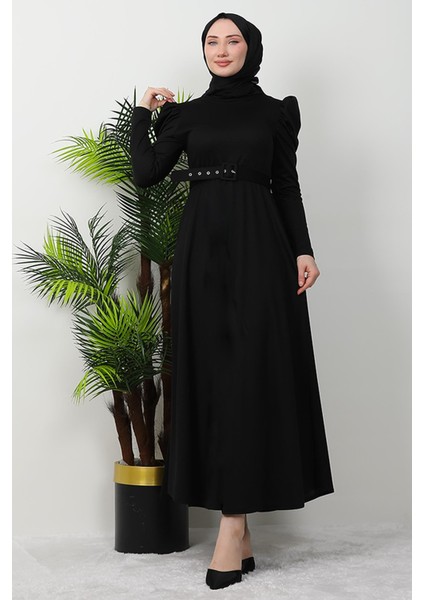 Berna Balon Kol Elbise Siyah modelleri