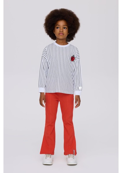 Bg Store Kız Çocuk Çizgili Sweatshirt