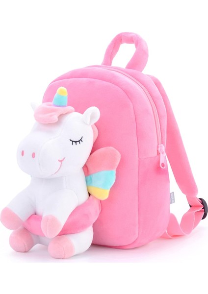 Unicorn Sırt Çantası Kızlar Için Çocuklar Sırt Çantası Peluş Tek Boynuzlu At Oyuncak Çocuklar Için Hediyeler Bebek Peçeteler Aperatif Kitap Çantası Beyaz 9 Inç1 (Yurt Dışından)