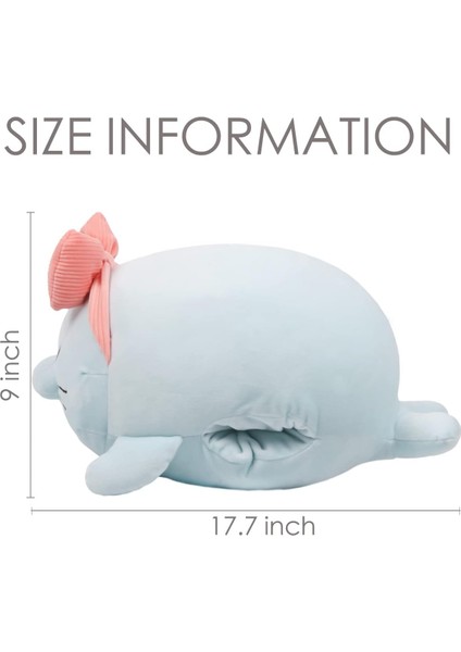 Mavi Deniz Aslanı Peluş Yastık Dolması Hayvan Snuggly Yastık Sevimli Peluş Oyuncak Snuggle Buddy Plushie Çocuklar Erkekler Kızlar Için Kawaii Yumuşak Sarılma Yastık 17.7in1 (Yurt Dışından) modelleri