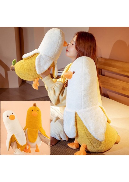 Beyaz Ördek Doldurulmuş Hayvanlar Peluş 27.5 Inç Yumuşak Ördek Uyku Yastıklar Erkek ve Kız Için Sevimli Sarılma Peluş Hediye Ev Dekorasyon (Beyaz, 19.6 Inç)1 (Yurt Dışından)