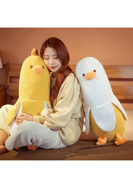 Beyaz Ördek Doldurulmuş Hayvanlar Peluş 27.5 Inç Yumuşak Ördek Uyku Yastıklar Erkek ve Kız Için Sevimli Sarılma Peluş Hediye Ev Dekorasyon (Beyaz, 19.6 Inç)1 (Yurt Dışından)