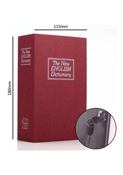 Home Dekor Hediye Bordo Renkli Sözlük Kitap Şeklinde Gizli Kasa Metal Kumbara Kasa Bordo Dekoratif H (Yurt Dışından)