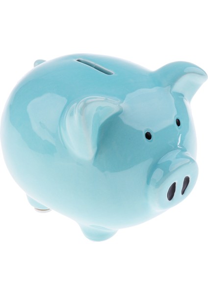 1 Seramik Para Kutusu Tasarruf El Sanatları M Şekli Orta-Mavi (Yurt Dışından)