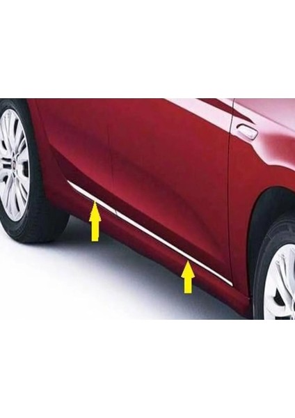 Fiat Egea HB-SEDAN Krom Yan Kapı Çıtası 2015 Üzeri 4 Kapı Paslanmaz Çelik