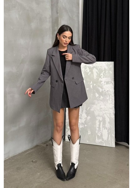Kadın Blazer Ceket Oversize Düğmeli Vatkalı fiyatları