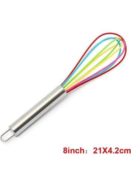 8 Inç 3 Boyutları Silikon Yumurta Çırpıcı Içecek Çırpma Mikser Manuel Paslanmaz Çelik Saplı Yumurta Krem Karıştırma Blender Mutfak Pişirme Araçları (Yurt Dışından)