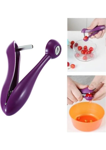 Mor Yeni 5 ''kiraz Meyve Mutfak Pitter Sökücü Zeytin Tarağı Tohumu Kaldırmak Çukur Aracı Gadge Sebze Salatası Araçları Pişirme Aksesuarları (Yurt Dışından) fiyatları