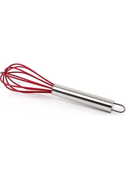 Kırmızı 1 Adet Çırpma Mini Manuel Yumurta Çırpıcı Paslanmaz Çelik Silikon Döner Balon Çırpma Krema Mikser Mini Balon Bobin Tarzı Yumurta Araçları (Yurt Dışından)