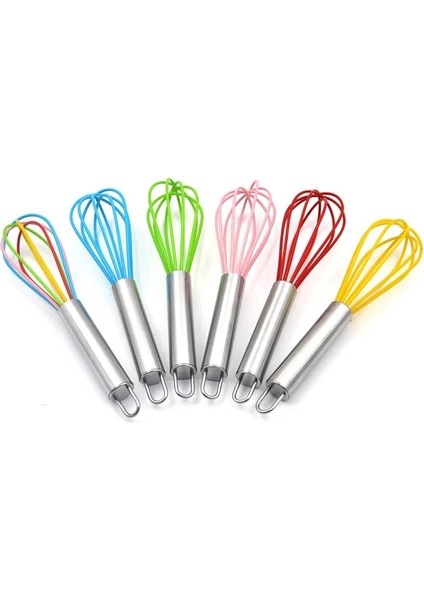 Kırmızı 1 Adet Çırpma Mini Manuel Yumurta Çırpıcı Paslanmaz Çelik Silikon Döner Balon Çırpma Krema Mikser Mini Balon Bobin Tarzı Yumurta Araçları (Yurt Dışından)