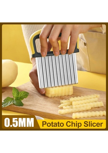 Yeşil Yenı Paslanmaz Çelik Patates Cipsi Dilimleme Hamur Sebze Meyve Buruşuk Dalgalı Dilimleme Bıçağı Patates Kesici Kıyıcı Fransız Kızartma Makinesi (Yurt Dışından) fiyatları