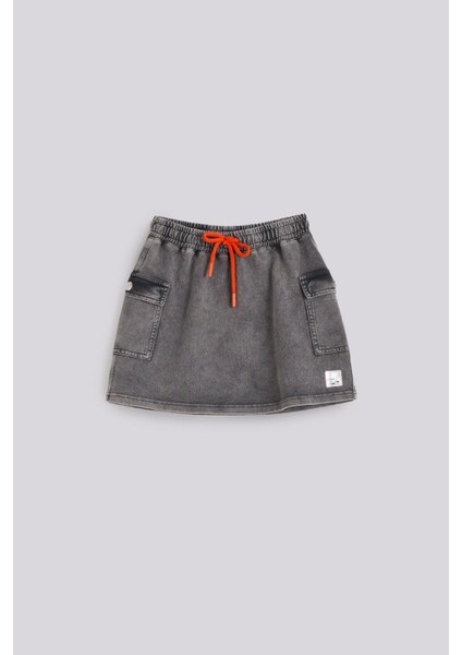 Bg Store Kız Çocuk Gri Melanj Etek