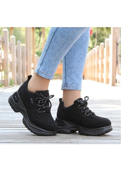 Mp 251-305ZN Siyah Kalın Taban Kadın Sneaker Spor Ayakkabı