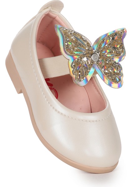 Menz Rugan Kelebek Lastikli Kız Bebek Babet Ayakkabı