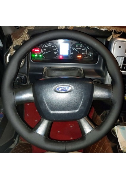 Dikişli Direksiyon Kılıfı Ithal Siyah Deri Siyah Dikişli Ford Kamyon Için
